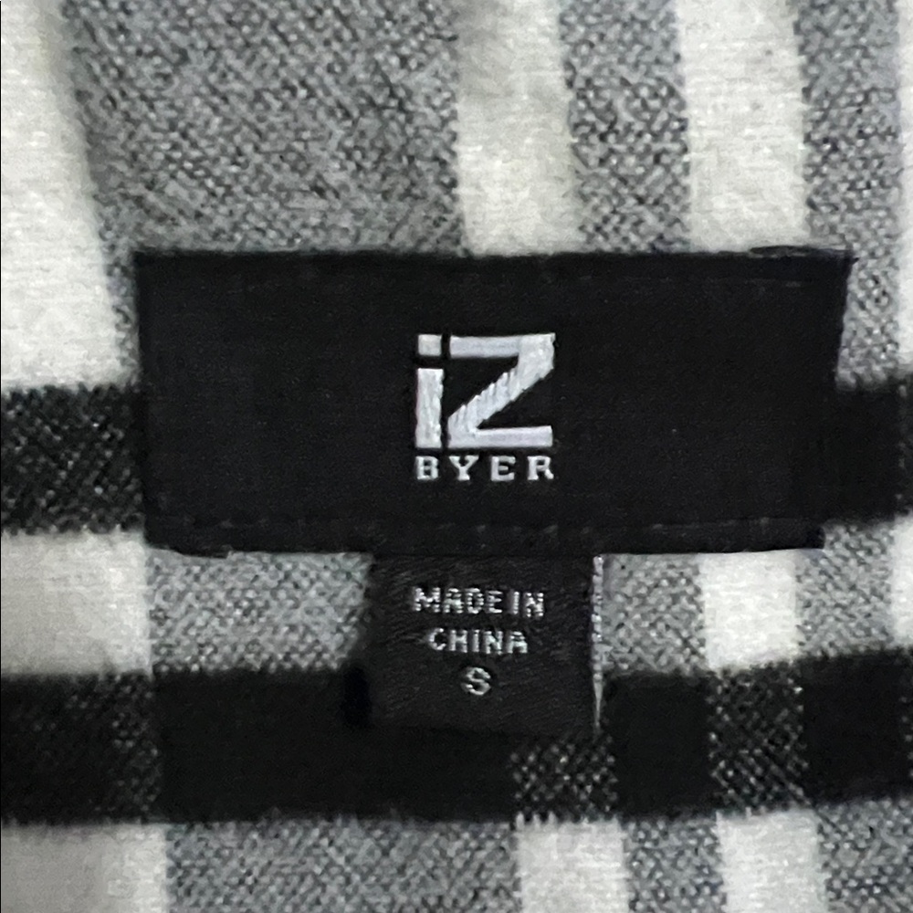 Iz Byer Plaid Pea Coat Size S Black White Preppy Trench Quiet Luxury Classic - Picture 3 of 14